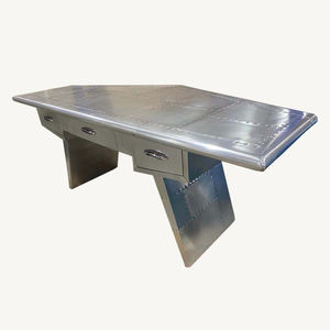 เครื่องบินขับไล่อลูมิเนียมเครื่องบินสไตล์นักบินปีกเครื่องบินอุตสาหกรรมยุคกลางศตวรรษที่โต๊ะเขียนหนังสือเฟอร์นิเจอร์ตกแต่งบ้านสำนักงาน - Product Image 6