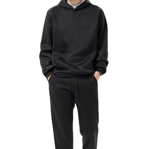 Ensemble de pantalons de jogging à capuche de couleur unie pour hommes vêtements de sport décontractés d'extérieur à la mode survêtement pour hommes sweats à capuche chauds - Product Image 1