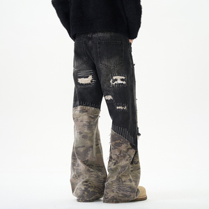 Pantalon en jean ample à jambe droite délavée pour toutes les saisons-Printemps Été Automne Hiver - Product Image 4