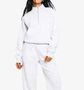 Jersey de lana de algodón con logotipo personalizado de estilo callejero para mujer, sudadera de gran tamaño, cómoda - Product Image 6