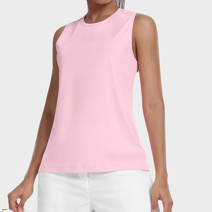 Women Casual Summer Knitted Solid Tank <b>Tops</b> Quick Dry Polyester/Cotton Factory Custom Everyday <b>Tops</b> - Product Image 4