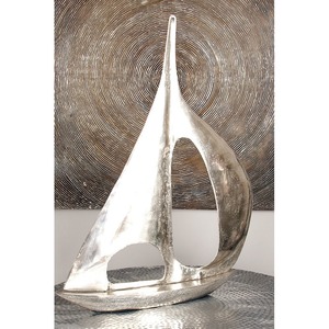 Ensemble de 2 sculptures de bateaux en aluminium fini or design unique objet décoratif artisanal pour la décoration intérieure - Product Image 1