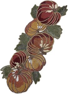 Christmas Decorative and Leaves Design <b>Beaded</b> Runner <b>Placemat</b> Dining Table Fancy Mat Handmade Decorative Runners for Wedding - Product Image 2