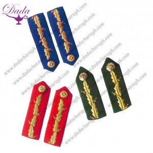Parches de encaje bordado de Pakistán Gorget Clip de color personalizado en insignias de cuello de alta calidad uniformes en poliéster de nailon - Product Image 6