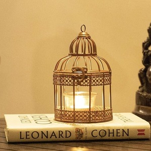 Round Shape Metal Brass Candle <b>Holders</b> Lanterns and Candle Stand Set for Wedding Dinner Table Decor - Product Image 3