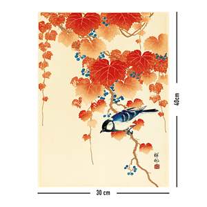 Impression artistique sur papier d'oiseaux et d'algues rouges d'Ohara Koson - Product Image 4