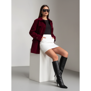 Veste en velours vintage BYMANYC Upper East Side pour femmes, manteau d'hiver matelassé réversible, longueur courte, taille XL, pour l'automne - Product Image 1