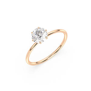 REYES Venta Directa de Fábrica Corte Redondo 1CT Lab Grown Diamond Ring en 14K Oro Sólido HPT CVD Diamond Anillos de Compromiso para Mujeres - Product Image 1