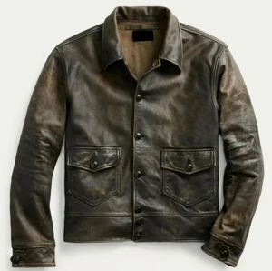 100% Original peau de vache avant fermeture à glissière veste en cuir pour hommes nouveau Style Super doux entièrement personnalisé avec lumière caractéristique hiver - Product Image 6