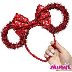 MUESTRA PARA VENTA AL POR MENOR H.E.R. Accesorios con licencia oficial de Minnie, diadema navideña y conjunto de collar con luces, accesorio navideño para niños, regalo. - Product Image 1