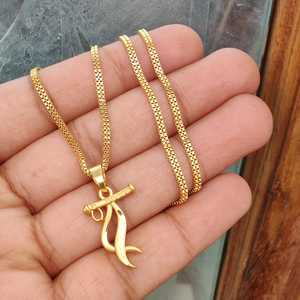 Medallón micro chapado en oro de un gramo de calidad premium con hermosa cadena medallón religioso uso diario medallones mínimos de tendencia - Product Image 4