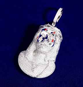 Colgante de Moissanita con Diseño de Rostro Helado, Color D VVS, Plata 925, Joyería de Lujo Hip Hop, Micro Pavé, Diseño Personalizado, OEM, ODM, Venta al por Mayor - Product Image 3