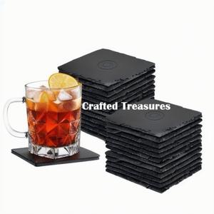 Posavasos de madera redonda cuadrada de acacia de mango de madera de teca 6P diferentes diseños formas disponibles al por mayor y precio de fábrica de La India - Product Image 2