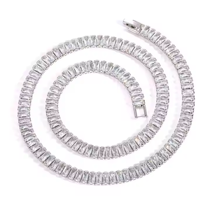 Chaîne Tennis en Moissanite Certifiée GRA, Testée au Diamant, Argent 925 Fin, 2MM à 5MM, Sertie de Moissanite - Product Image 5