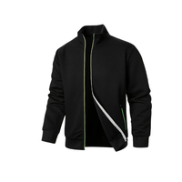 Veste à fermeture éclair en jacquard style vintage pour hommes manteau à col montant mince motif lettre pour le printemps automne été service OEM disponible