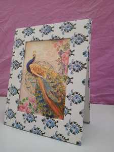 Marco de Fotos Artesanal con Estampado de Bloques, Estilo Rústico, Ecológico, Decoración para el Hogar, Molduras de Papel para Mesa - Product Image 4