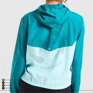 Veste coupe-vent imperméable à logo personnalisé OEM, de haute qualité, unisexe, respirante, écologique, patchwork, pour la salle de sport et l'entraînement - Product Image 6