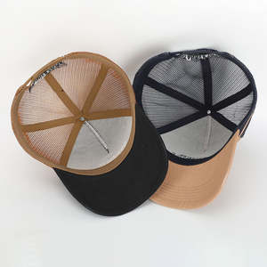 Chapeaux de camionneur à profil haut personnalisés en usine australie 2 bandes latérales Y2K fêtes de performance PK tissu jersey velours éponge en toile - Product Image 4