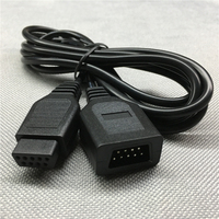 XL XLYT-23 1.8M Kabel Ekstensi Pengontrol Gamepad Berkabel 9-Pin Kabel Pengisi Daya Genesis MD2 Mega Drive Aksesoris Game Hitam