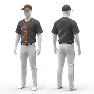 Ensemble d'uniformes de baseball personnalisés en gros, légers, respirants, en maille, sublimation, 100% polyester, col en V, couleurs et logos personnalisés - Product Image 5