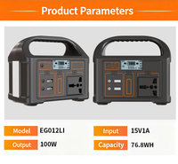 Station d'alimentation portable 100W 76.8Wh, système de stockage d'énergie avec ports DC, USB, AC, alimentation compacte pour la maison, les situations d'urgence et le camping