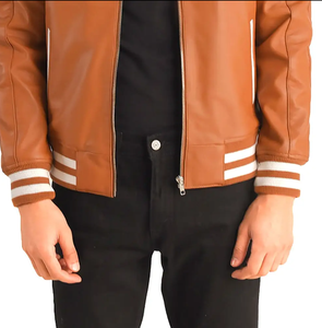2024 Best Selling Custom leather <b>Jacket</b> for <b>Men</b> Stand Collar Wholesale for Winter - Product Image 5
