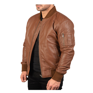 <b>Men's</b> Slim Leather <b>Jacket</b> with Stand Collar and Zipper Closure High Street Style for Winter <b>jacket</b> for <b>men</b> DDP Shipping - Product Image 4