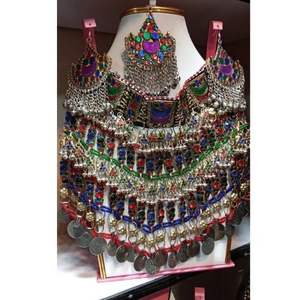 Customized Turquoise Alloy <b>Silver</b> Plated Anniversary Jewelry <b>Set</b> for Women Antique Handmade <b>Necklace</b> and Earrings <b>Set</b> - Product Image 1