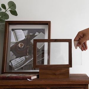 กรอบรูปแบบเรียบง่ายทันสมัยแข็งแรงทนทานกรอบรูปแบบตั้งโต๊ะขนาดปรับแต่งเองได้กรอบรูป MDF สีธรรมชาติ - Product Image 1