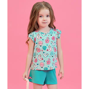 Conjuntos Cortos de Tela de Bambú para Niñas Pequeñas, Ropa de Uso Diario - Product Image 4