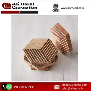 ถาดรองแก้วไม้ทรงกลมพร้อมที่ยึดดีไซน์ทันสมัยคลาสสิกสำหรับบ้านบาร์โรงแรม - Product Image 3