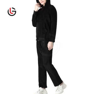 ชุดวิ่งจ๊อกกิ้งผู้หญิงมาใหม่ชุดวอร์มผ้าฝ้ายคอปกสีทึบสไตล์สตรีทไซส์ใหญ่พิเศษสำหรับฤดูหนาว - Product Image 1