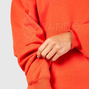 Ensemble de sweat à capuche pour femmes surdimensionné de couleur unie Design personnalisé extérieur décontracté hauts sweat à capuche respirant pour l'hiver - Product Image 5