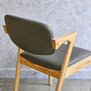KAI <b>Dining</b> <b>Chair</b> with High Back Minimalist Design Ash Wood Frame PU Leather Upholstery Solid Feature for Living Room GCF139 - Product Image 6