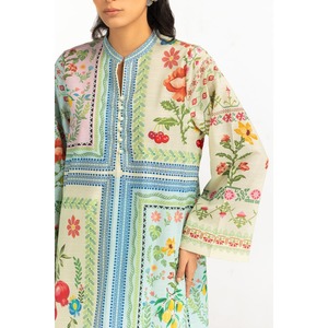 ชุดเซ็ตสไตล์โบฮีเมียนสำหรับผู้หญิง ผ้าฝ้ายผสมวิสโคส พิมพ์ลาย ระบายอากาศได้ดี เหมาะสำหรับฤดูใบไม้ผลิ/ฤดูร้อน รุ่น IPST-77228 - Product Image 4