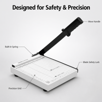 Guillotina Manual para Papel A5, Cortadora de Precisión para Cartulina y Fotos, Segura con Protector de Seguridad