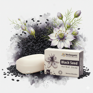 Savon Solide Minéral Herbal Infusé aux Graines Noires Formule Bio Anti-Acné pour une Peau Claire, Lisse et Éclatante - Product Image 1