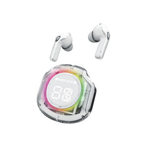 HOME Digitalome EP-111-B White LED Display <b>Wireless</b> In-Ear Earbuds for <b>Bluetooth</b> Headphones <b>Microphone</b> for Mobile Phone Travel - Product Image 1
