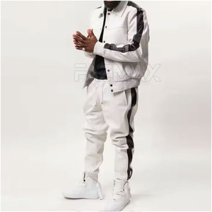 Online Casual Fashion Wear Leather <b>Tracksuit</b> For Men Hot Sale Customized Men Leather <b>Tracksuit</b> For Sale - Product Image 3