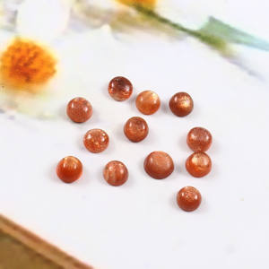 6X6MM AAA อัญมณีสีส้มธรรมชาติทรงกลม Cabochon แบนหลังเรียบกึ่งมีค่าหลวมเครื่องประดับทำขายส่ง AAA ++ - Product Image 3