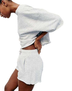 Wholesale Price New High Quality 100% Cotton Custom Summer <b>Shorts</b> <b>Sets</b> for Women Casual Outdoor <b>Top</b> Selling Women <b>Shorts</b> <b>Sets</b> - Product Image 5