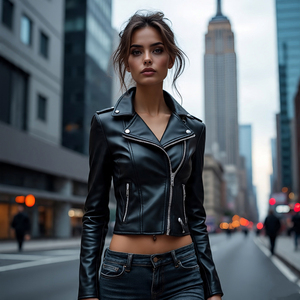 2025 señoras piel de oveja chaquetas con cremallera chaqueta de motocicleta personalizada algodón venta al por mayor Regular Fit ropa al aire libre estilo motorista - Product Image 6