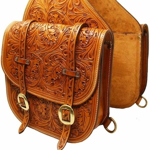 Sac de selle usiné à la main en cuir véritable de haute qualité de haute qualité Type de taille taille haute pour les sports équestres-sacs de selle de saut - Product Image 1