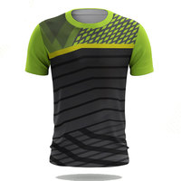 T-shirt personnalisé pour homme, vert lime, gris anthracite, impression numérique sur le devant, séchage rapide, vêtements de sport athlétiques, tricoté, sportif, écologique