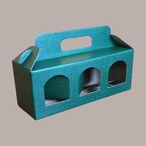 10pcs <b>Green</b> Silk Cardboard Case Box for Cream Sauces Holiday Supplies 250x80H120mm 3 Jars Fitting Perfectly - Product Image 6