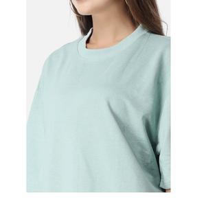 T-shirt d'été pour femmes en coton doux imprimé graphique coloré, col rond, épaules tombantes, demi-manches, du fournisseur BD - Product Image 4