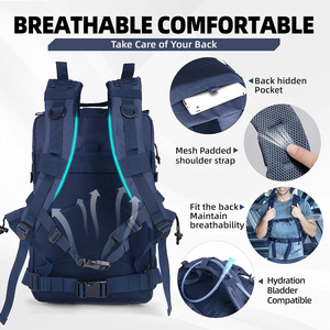 Mochila táctica bordada personalizada con impresión de logotipo al aire libre senderismo Camping bolsa de viaje OEM Proveedor de Ropa de fábrica - Product Image 6