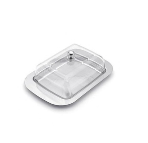 Plat à beurre en acier inoxydable à couvercle plat avec appel brillant et ajustement compact parfait pour les cuisines minimales et les paniers cadeaux - Product Image 4