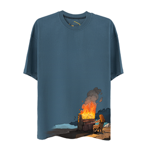 % 100 T-shirts unisexes surdimensionnés imprimés numériques en coton biologique en gros - Product Image 3