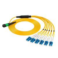 Harness Jumper Serat Optik Multimode OM4 Kepadatan Tinggi MPO-LC Fanout